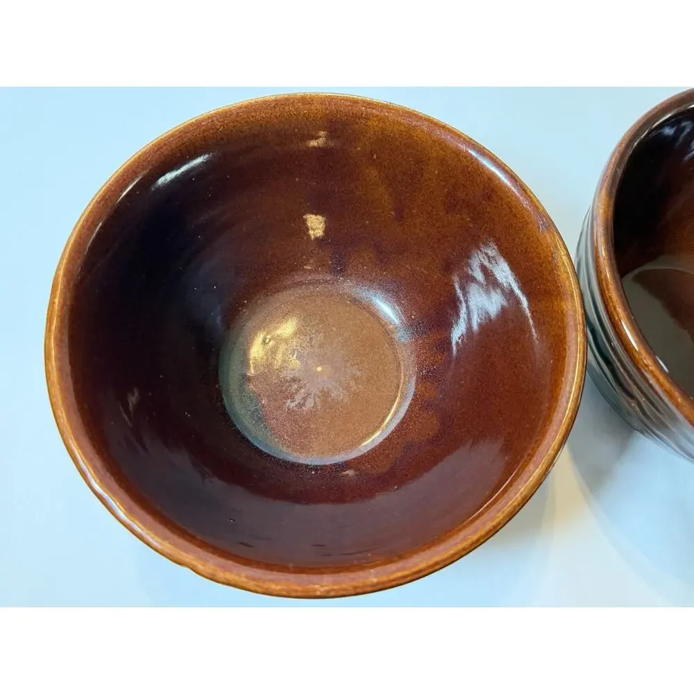 MarCrest Mixing Stoneware Bowl Oven Proof Set 2pc Embossed Floral 8